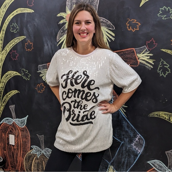 Here Comes the Bride Sequin Tunic - Picture 2 of 4